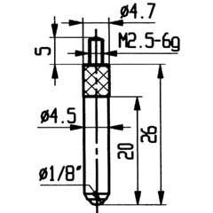 Messeinsatz Modell 8 für alle Messuhren mit Innengewinde M2,5