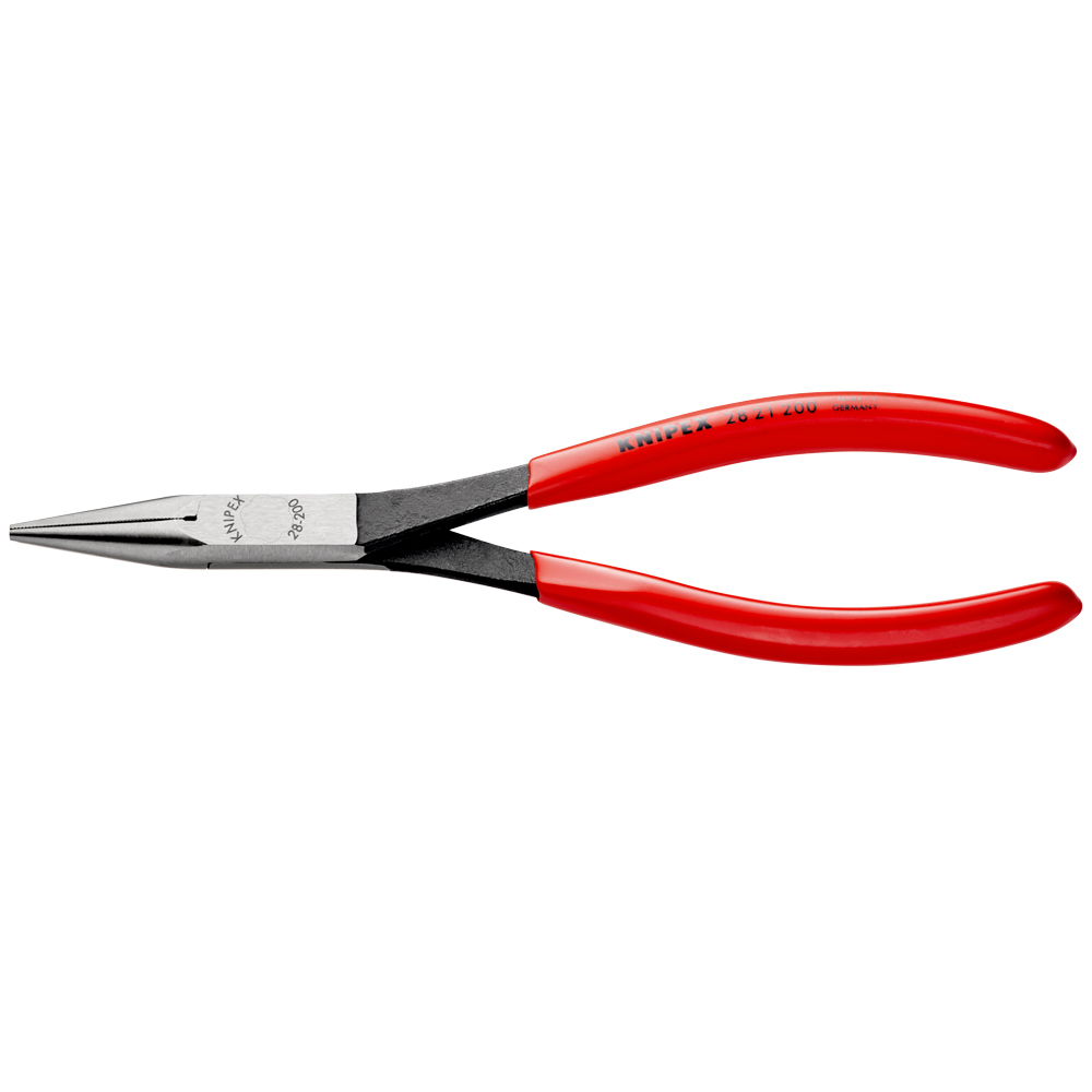 Montierzange 200 mm, Flach-runde Backen, schwarz atramentiert, poliert, KNIPEX