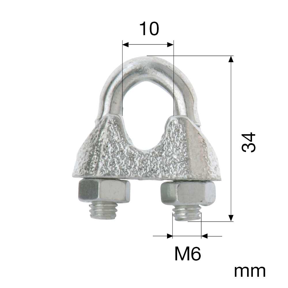 Drahtseilklemmen, für Seildurchmesser: 8mm
