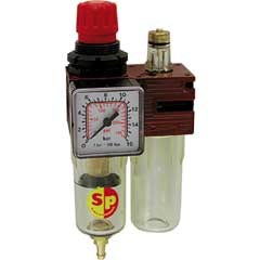 Pressluft Wartungseinheit bis 12bar, Druckminderer und Manometer, Anschlußgewinde: 1/4" IG (BSP)