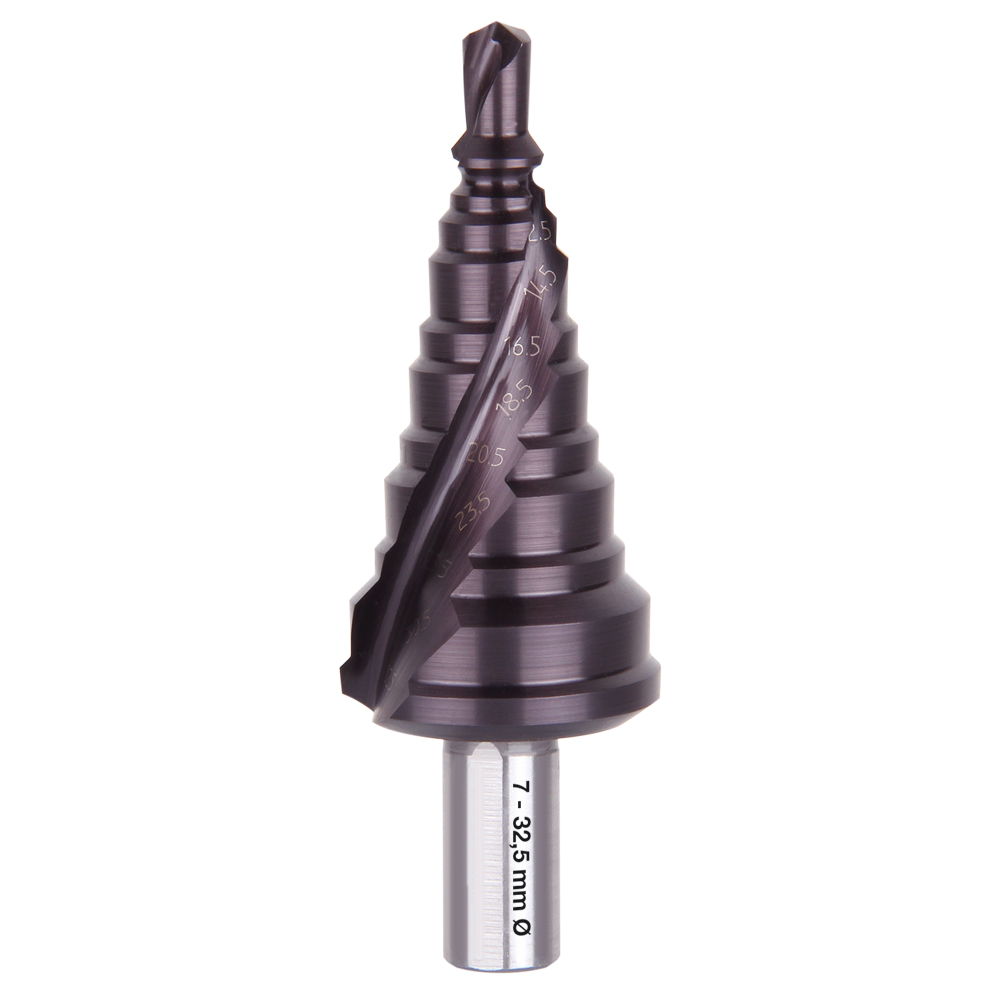 IEC-Stufenbohrer HSS-G TiAlN, 7,0-40,5mm Elektro-Kern-u.Durchgangslöcher