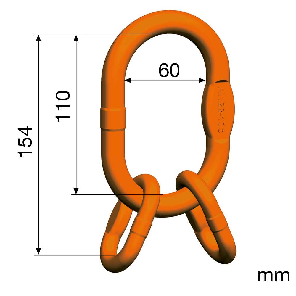 Aufhängegarnitur, 4-Strang, nach EN 1677-4, Tragfähigkeit: 2300kg, für Kette Ø: 5mm