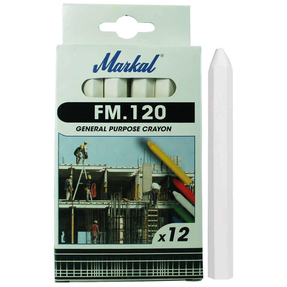 Wachskreide MARKAL, f. rauhe Oberflächen,witterungsbeständig, Farbe: weiß