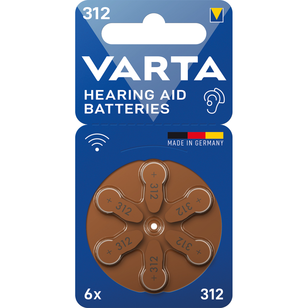 6 Stück Knopfzelle Zink-Luft/PR41/1.4V 130mAh