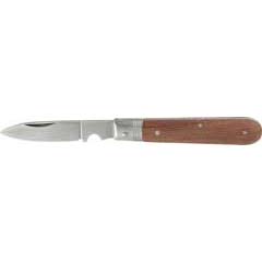 Kabelmesser 1-teilig lange Klinge mit Holzgriff und extra breiter Klinge,Kerbe