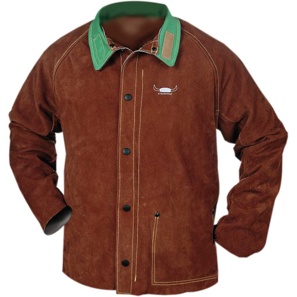 Schweißerjacke LAVA, braunes geschmeidiges Leder,76 cm lang, Größe: M