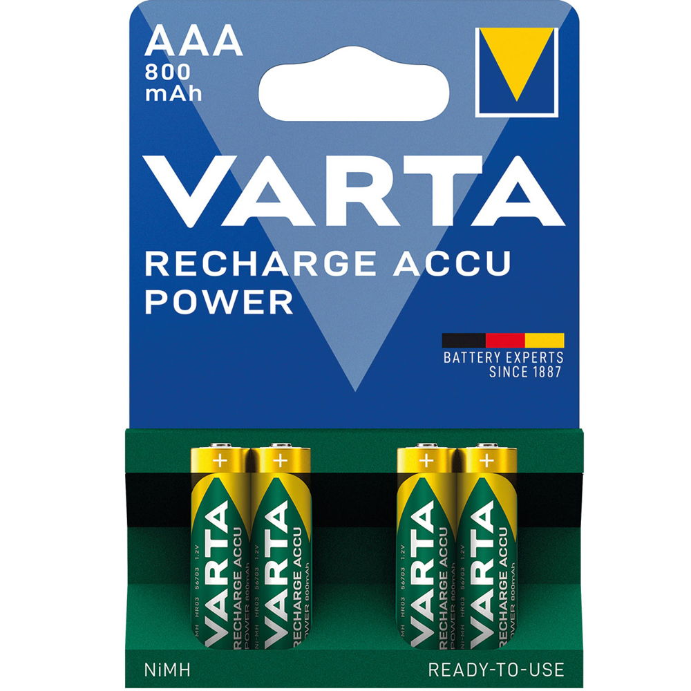 4 Stück Akku NiMh AAA,HR03/1.2V/800 mAh ohne Lötfahnen,wiederaufladbar