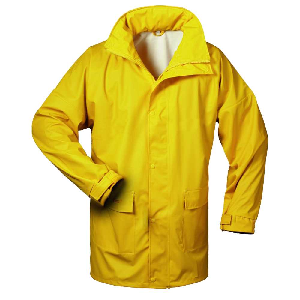 Regenjacke PU  Kapuze,Zipp und Druckknöpfe,2 Pattentaschen