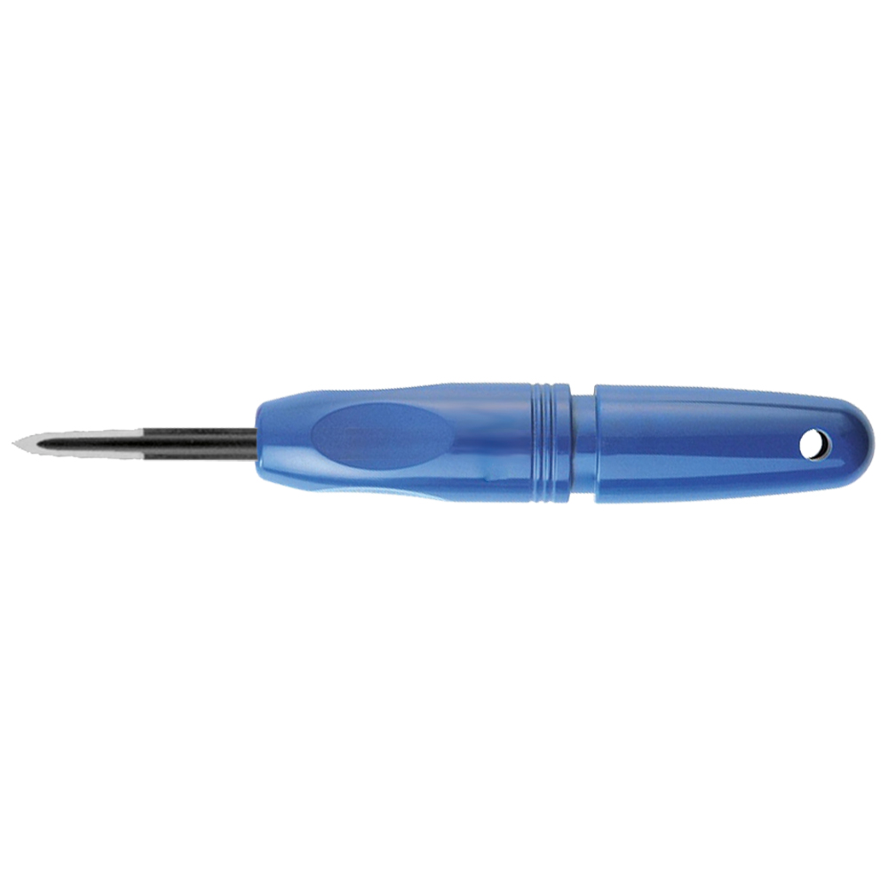 Hohl-Schaber YT1200/4,5x80mm komplett mit blauem Kunststoffgriff