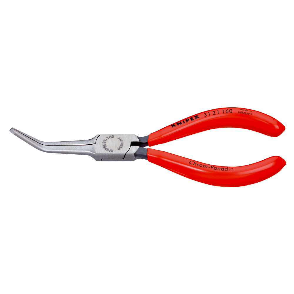Greifzange 160mm, flache 45°Back.,atram. schwarz, poliert, KNIPEX