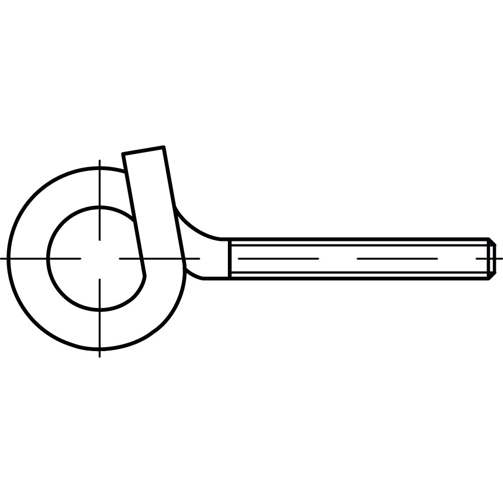 Deckenhaken m. Holzgew. St. A2K Typ 18M, galvanisch verzinkt, Gewindenenndurchmesser: 10mm, Länge: 120mm