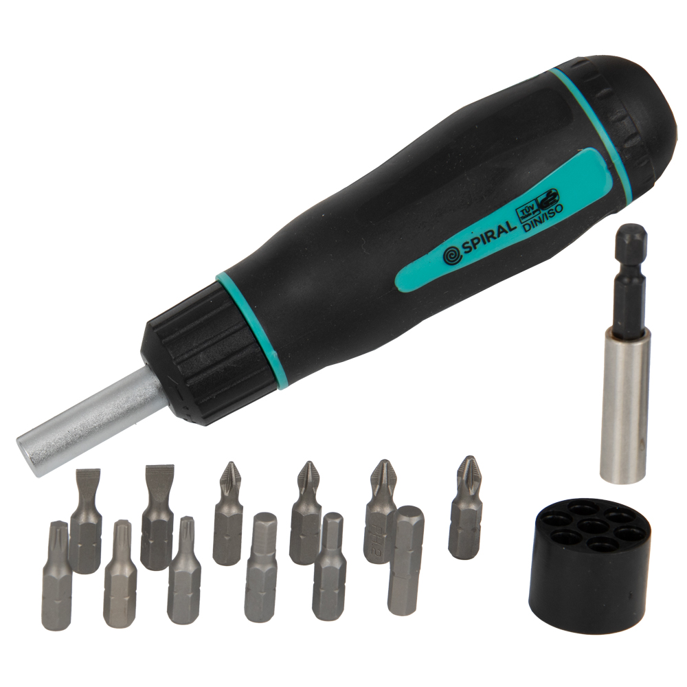 Magnet-Ratschschraubenzieher TOROGRIP li+re,inklusive 12 Bits