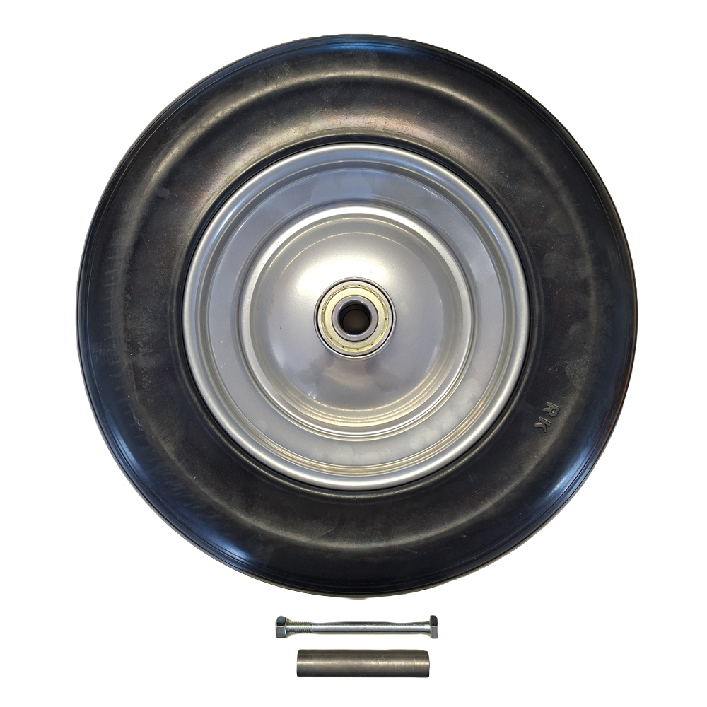 Schiebtruhe-Vollgummirad 400x100mm mit Stahlfelge u.Kugellager