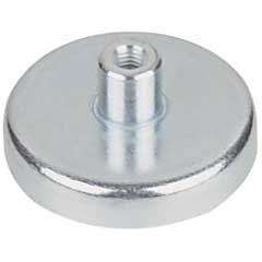 Flachmagnet 40mm Ø,M5 Innengewinde Haftkraft 110N,verzinkte Ausführung