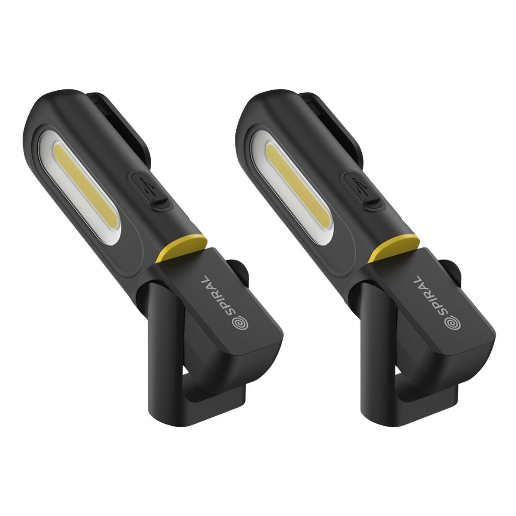 2 Stück Akku-LED-Handlampe,SPIRAL,350lm IP54,inkl. USB-C Ladekabel,ohne Netzteil