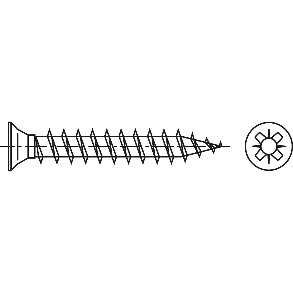Senkspanplattenschraube CE A2 POZIDRIV ROSTFREI SENKKOPF TEILGEWINDE