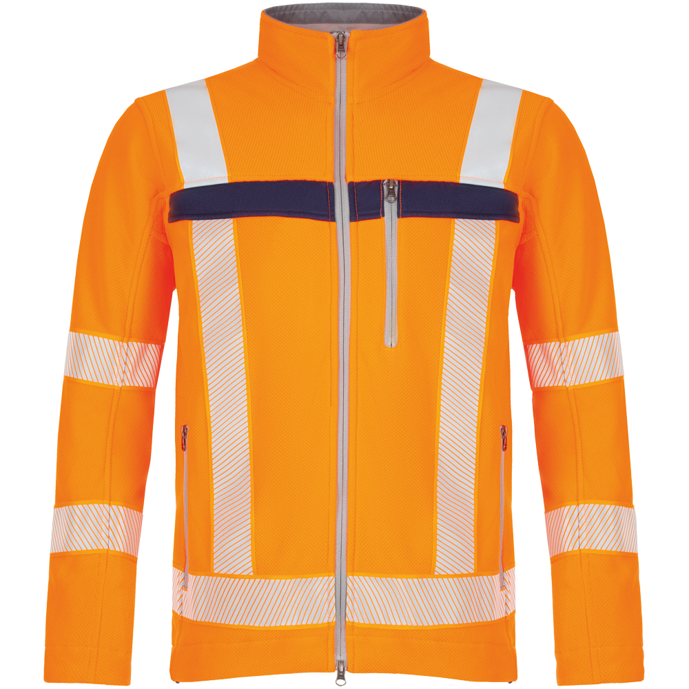ALLROUND Fleecejacke, UV 40+ warnorange/marineblau