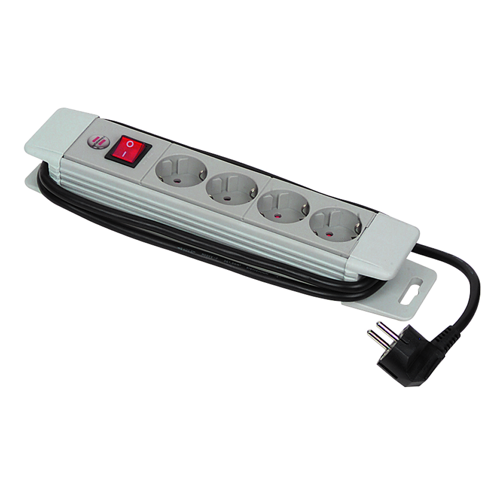 Steckdosenleiste 230V+Anschlusskabel H05VV-F,3x1,5,ÖVE IP20+Leuchtschalter