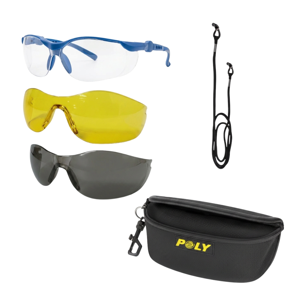 Bügelschutzbrille SPECTRA 1 SET 5-teilig Rahmen, 3 Scheiben, Tasche, Brillenband