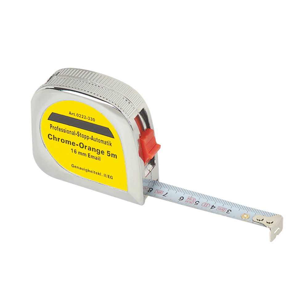 Rollbandmaß 13mm,STOP-KOMPAKT,weiß Stopptaste, Automatik-Rücklauf
