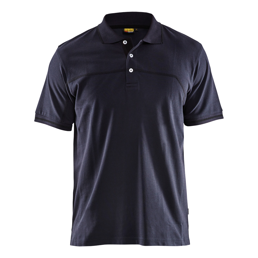 Poloshirt,, UNITE 3389,60% BW,40% PE,Pique,220 g/m², Farbe: dunkelblau/schwarz, Größe: L