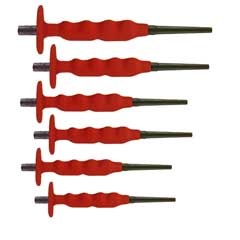 Sicherheits-Durchschläger-Satz 6-teilig je 1 Stück 2/3/4/5/6/8mm,Antiprell-Griff