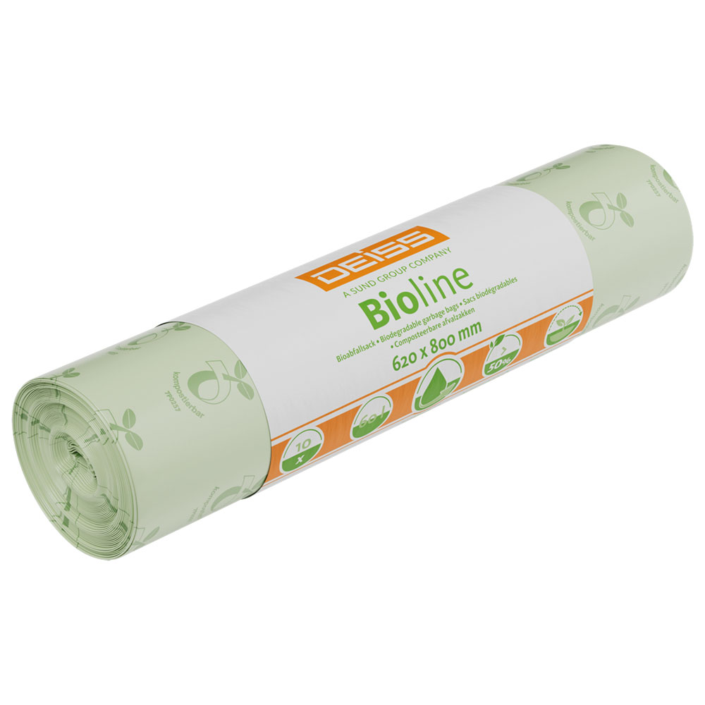 Biomüllsack 60l,natur 620x800 10 Stück/Rolle, 18µm Biofolie