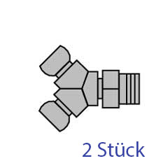 2 Stück Cobra-6mm 1/4"Gew.Y-Weibchen Y-Abzweiger,1/4" Gewinde,Nr.8525-102