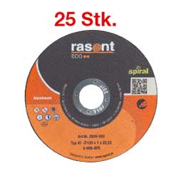 Trennscheiben RASANT ECO x1mm, A60N-BFE,für NE-Metalle,extra dünn, Außendurchmesser: 125mm, VPE: 25