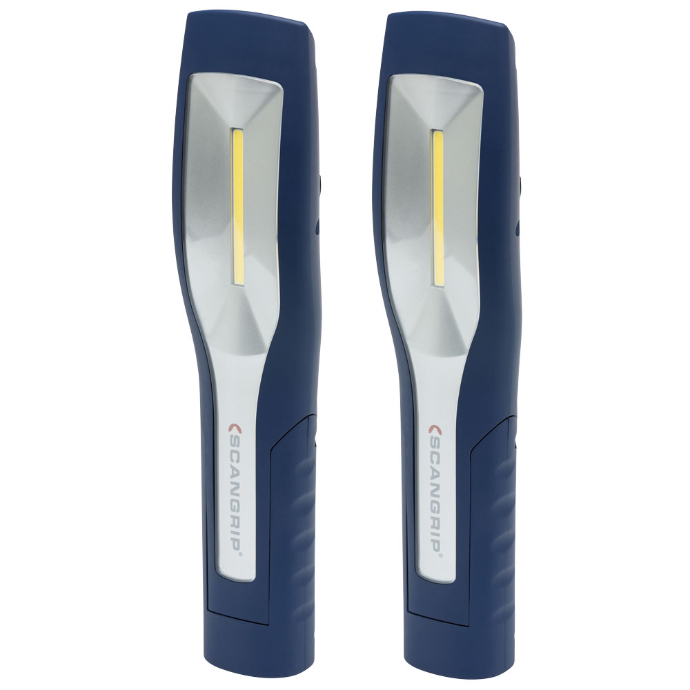 2x Akku-Arbeitsleuchte COB-LED/2,2Ah Li-Ion,180° schwenkbar,3 Magnete,2 Haken