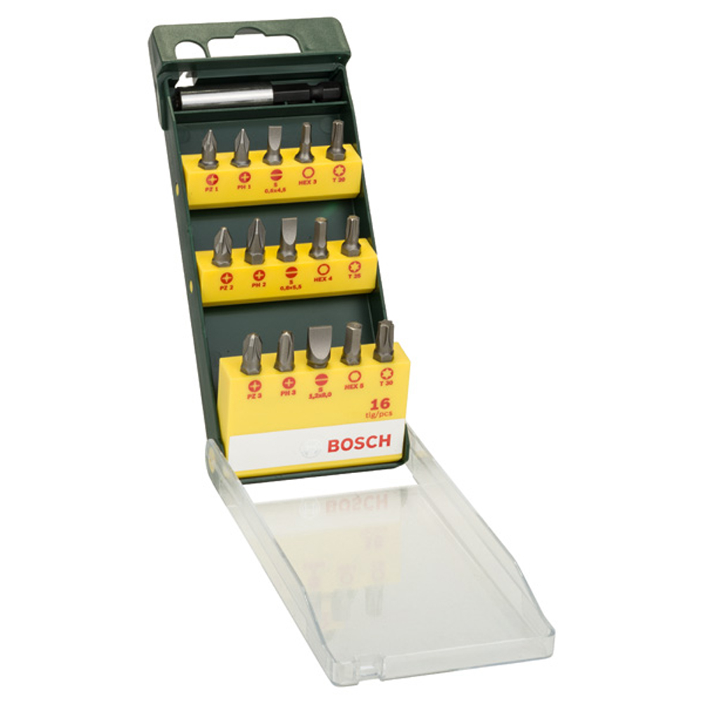16-teiliges Schrauberbit-Set mit magnetischen Universalhalter