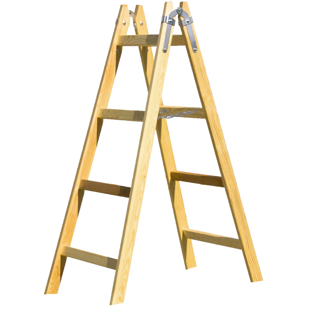 Holz-Doppel-Leiter Tragkraft 150kg imprägniert,Ö-Norm EN