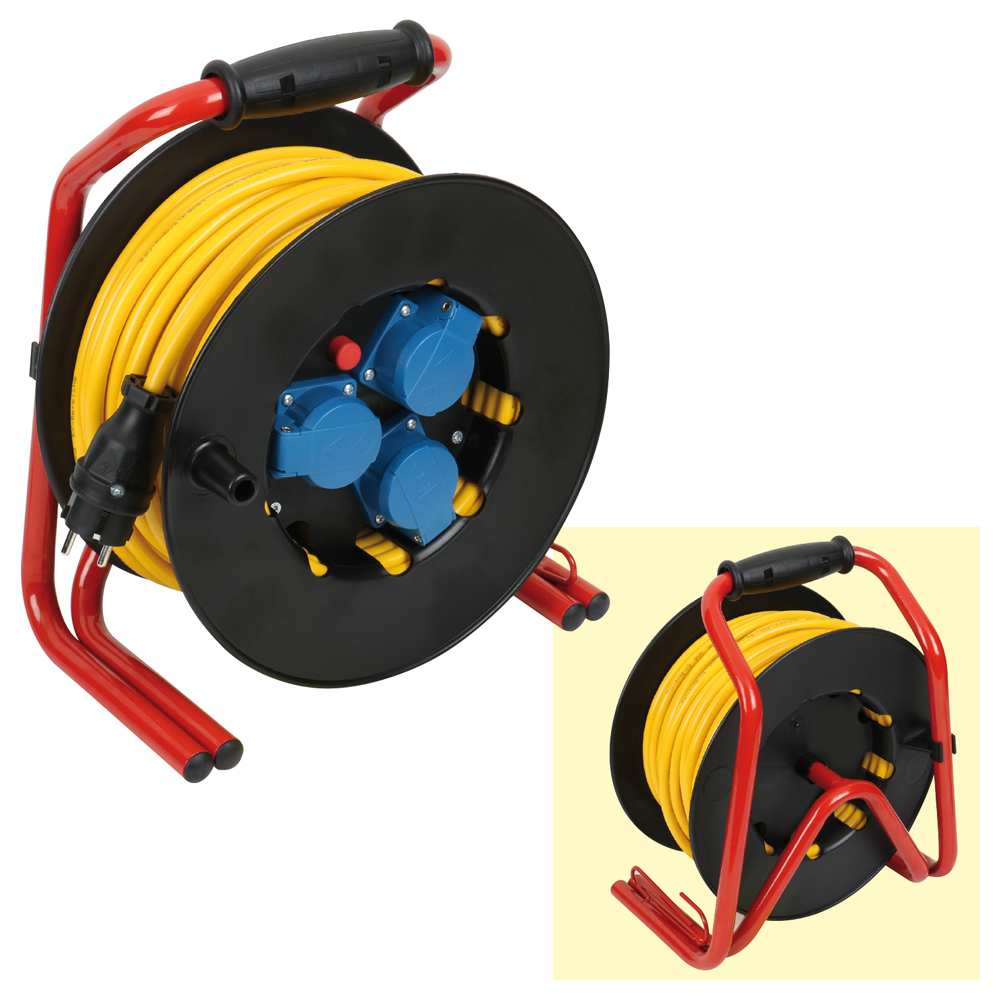 Kabeltrommel 230V/16A,30m 3x1,5mm² Baurobust K35,3x230V,IP44,Hartgummi