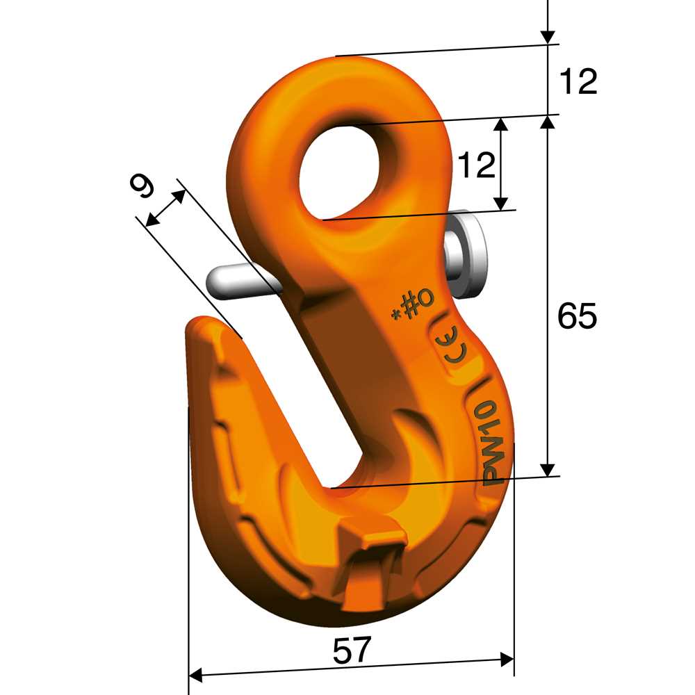 Parallelhaken mit Öse, und Sicherung, nach EN 1677-1, Tragfähigkeit: 2500kg, für Kette Ø: 7/8mm