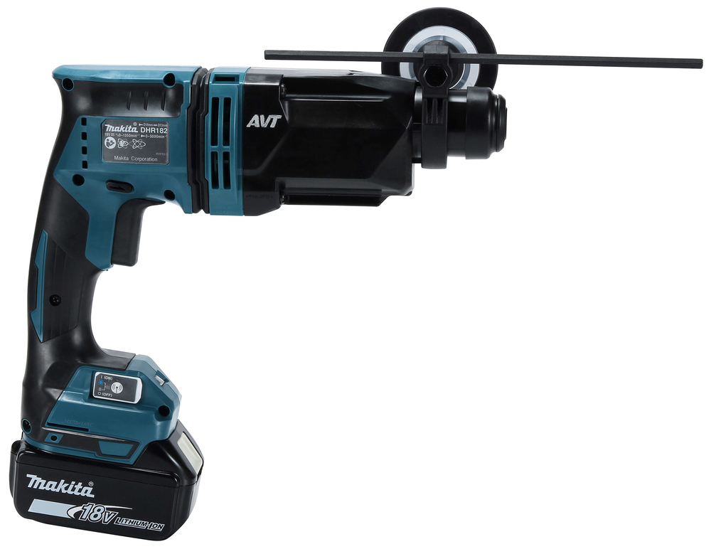 Akku-Bohrhammer MAKITA DHR182RTWJ,18V 1,7J 2xAkku 5Ah,Ladeg.,Koffer,Absauga.