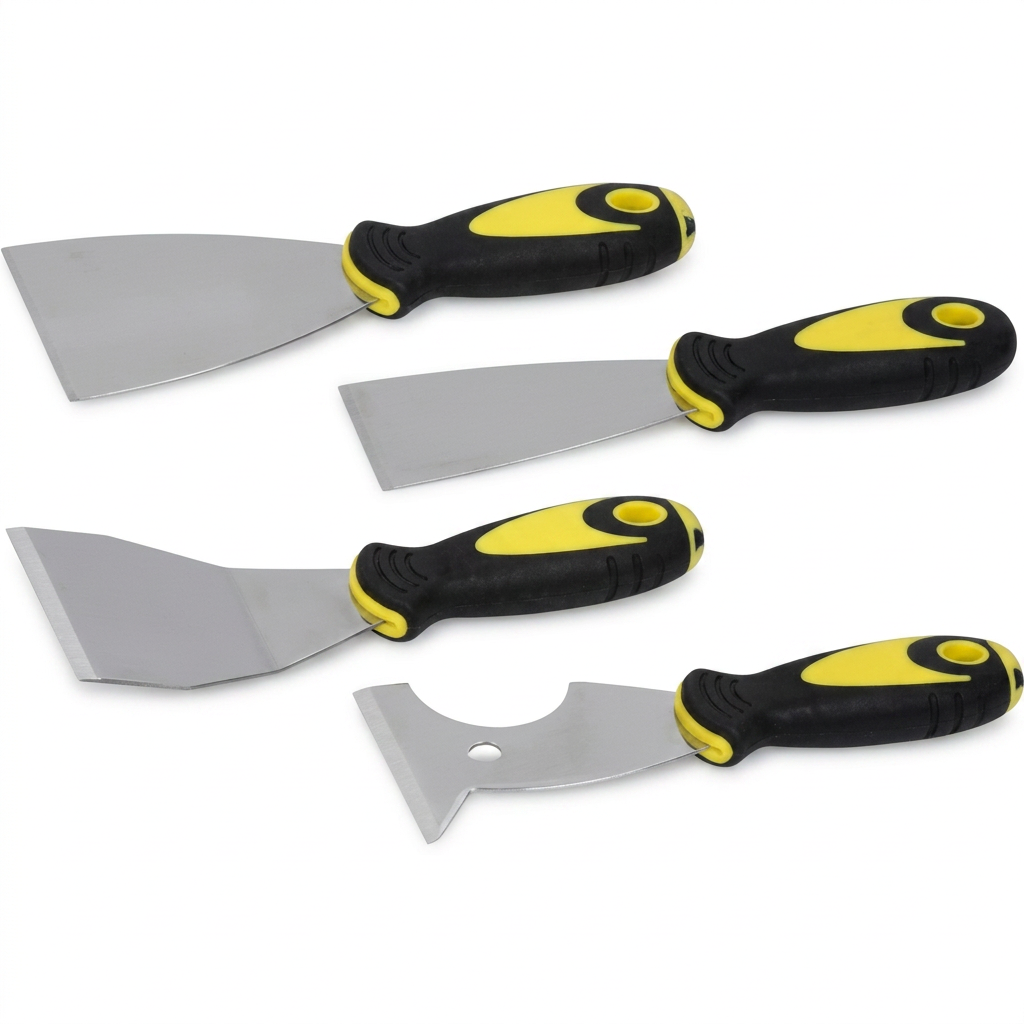 Spachtel u. Schaber-Satz INOX-TOP 4-tlg. Softgriff-Heft,schlagfest