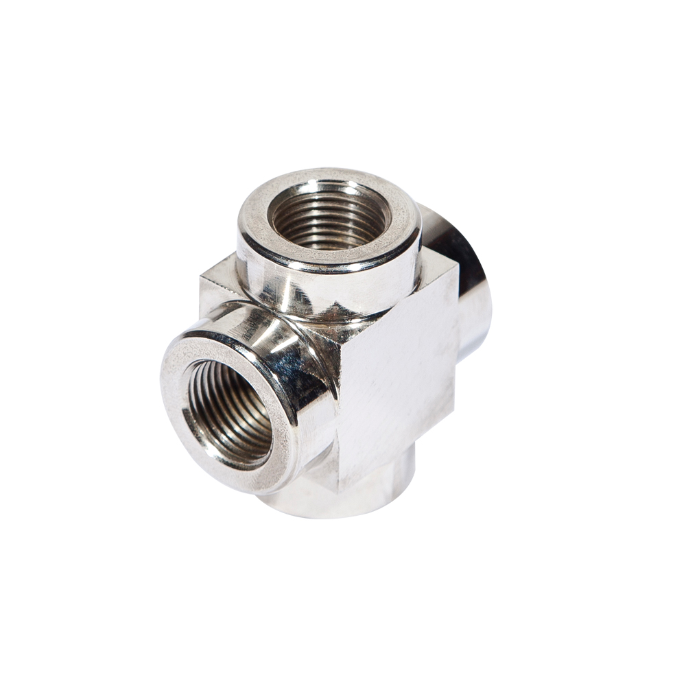 4 Wege Kreuzverbinder 3/8" NPTF nur Weiblich