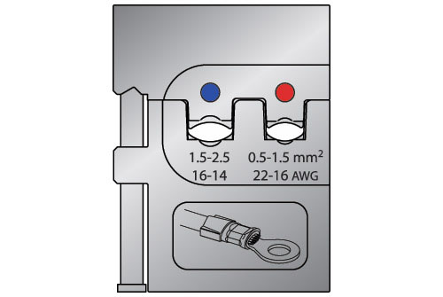 Modul-Einsatz für isolierte Kabelschuhe 0,5-1,5/1,5-2,5, 8140-02