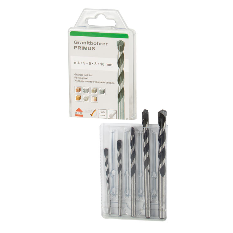 HM-Betonbohrer-Satz 5-tlg 4-10mm in Box zylindrischer Schaft,für Schlagbohrmsch.