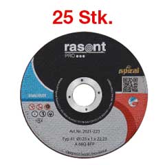 25 Stk.Trennscheibe RASANT PRO 230x1,9mm A46Q-BFP für Stahl/Inox,extra dünn
