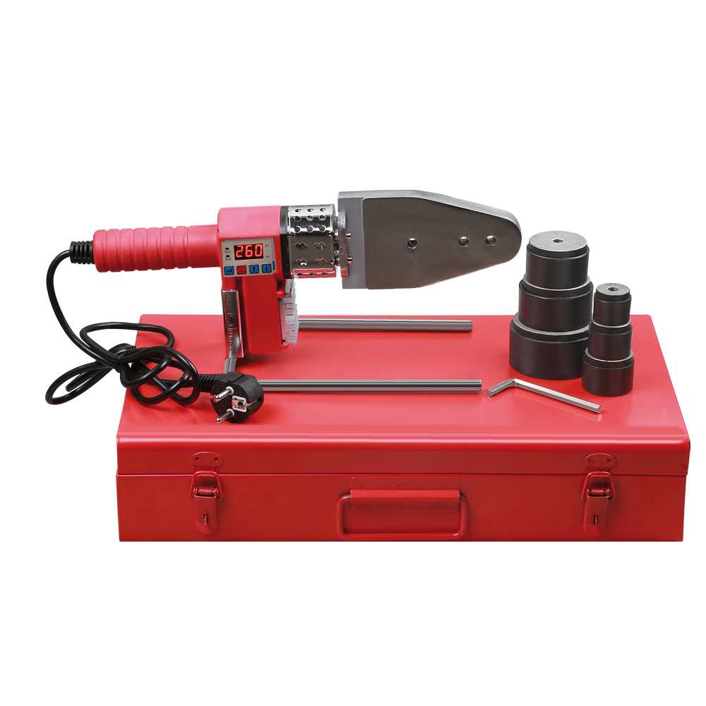 Digital-Muffenschweissgerät 230V/800W mit Heizdornen+Buchsen 20-63mm,in Koffer
