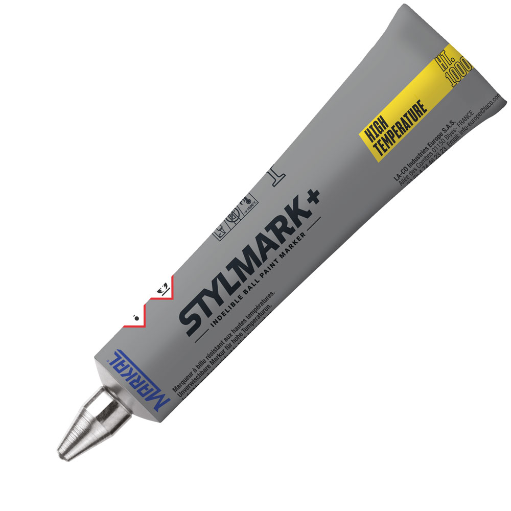 Markiertube QUICK HT für, sämtliche Materialien bis 1000°C, Strichstärke: 3 mm, Schreibfarbe von Schreibgeräten: weiß