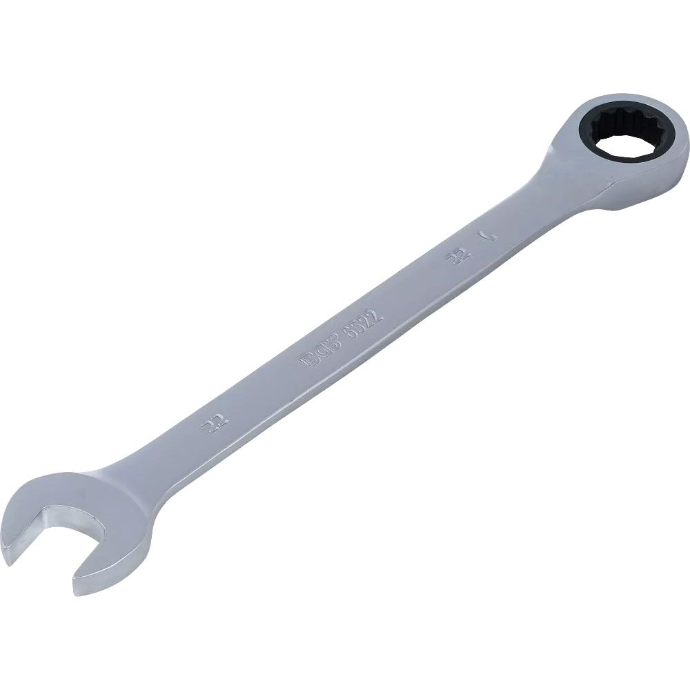 Gabel-Ring-Ratschschlüssel 22mm,gerade Chrom-Vanadium,verchromt,72Z