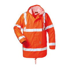Warnschutz-PU-Regenjacke, EN471/3+EN343/3+EN340,atmungsaktiv, Größe: 3XL