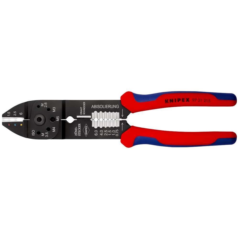 Crimpzange 230 mm, Oval-Crimp, brüniert, mit Mehrkomponenten-Hüllen