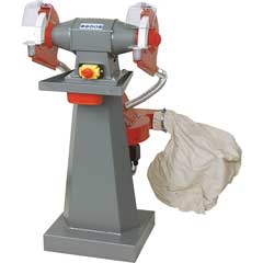 Absaug-Schleifbock 250mm,1100W,mit elektrischer,angebauter Absaugung+Sockel