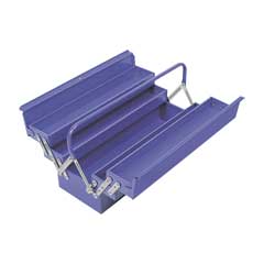 Werkzeugkoffer 530x200x200mm,5-teilig blau,Stahlblech lackiert,ausziehbar