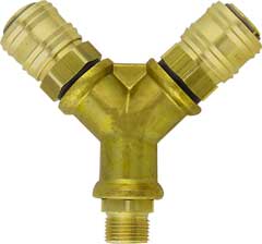 Y-2-fach-Verteiler G 1/4" mit 2 Kupplungs-Weibchen