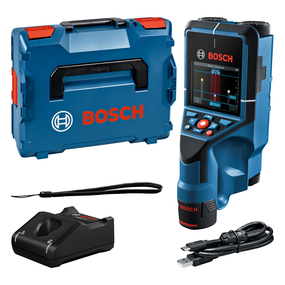 Ortungsgerät BOSCH D-tect 200 C mit Koffer, 1x 2Ah Akku und Ladegerät