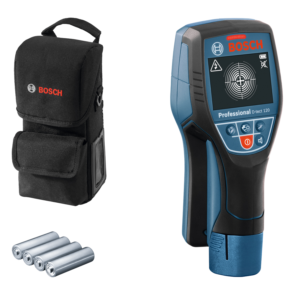 Ortungsgerät BOSCH D-tect 120 mit Tasche und 4x1,5V LR6 Batterie